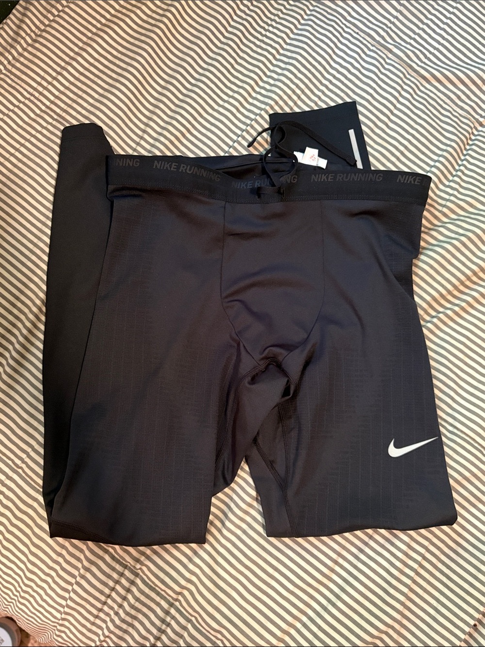 Nike Black Men's running pants with White Swoosh